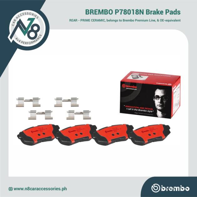 BREMBO Rear Brake Pad Prime Ceramic P78018N Genuine