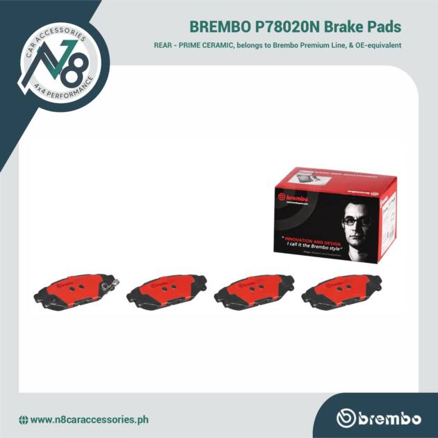 BREMBO Rear Brake Pad Prime Ceramic P78020N Genuine