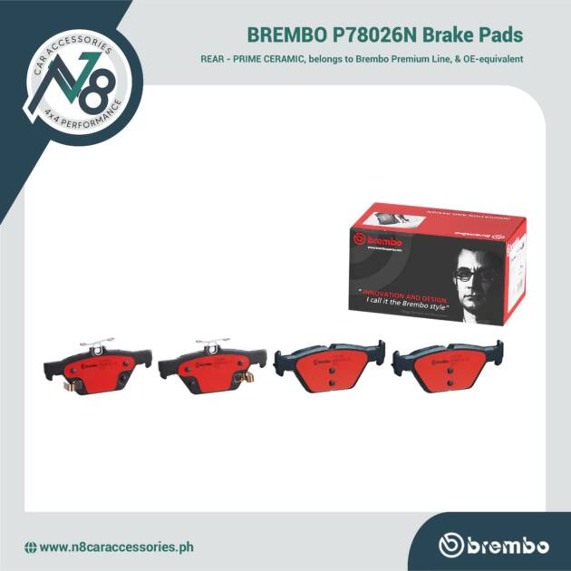 BREMBO Rear Brake Pad Prime Ceramic P78026N Genuine