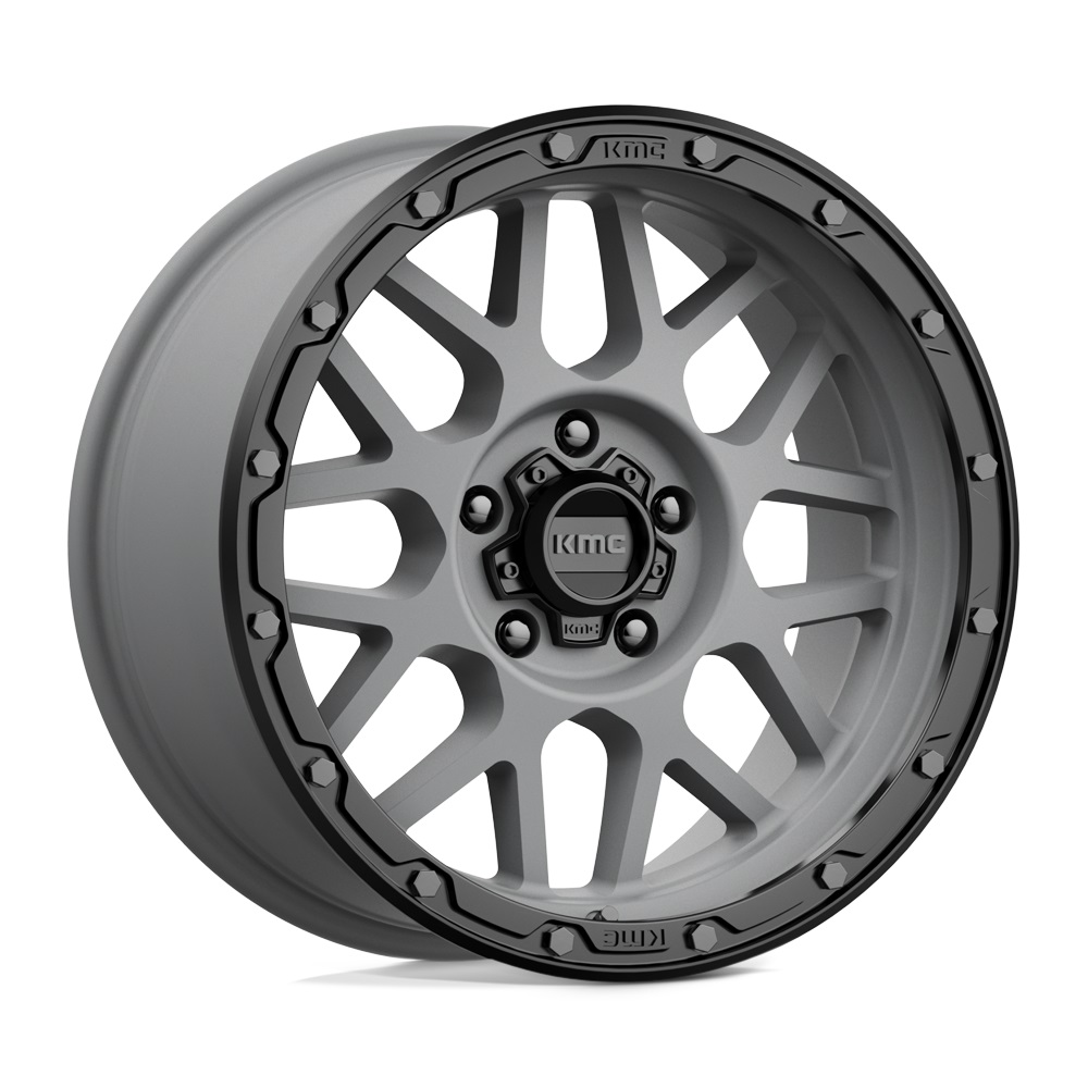 XD KMC KM535 Grenade OR 20x9 6x114.3 et18 Matte Gray with Matte Black Lip Genuine - Image 2