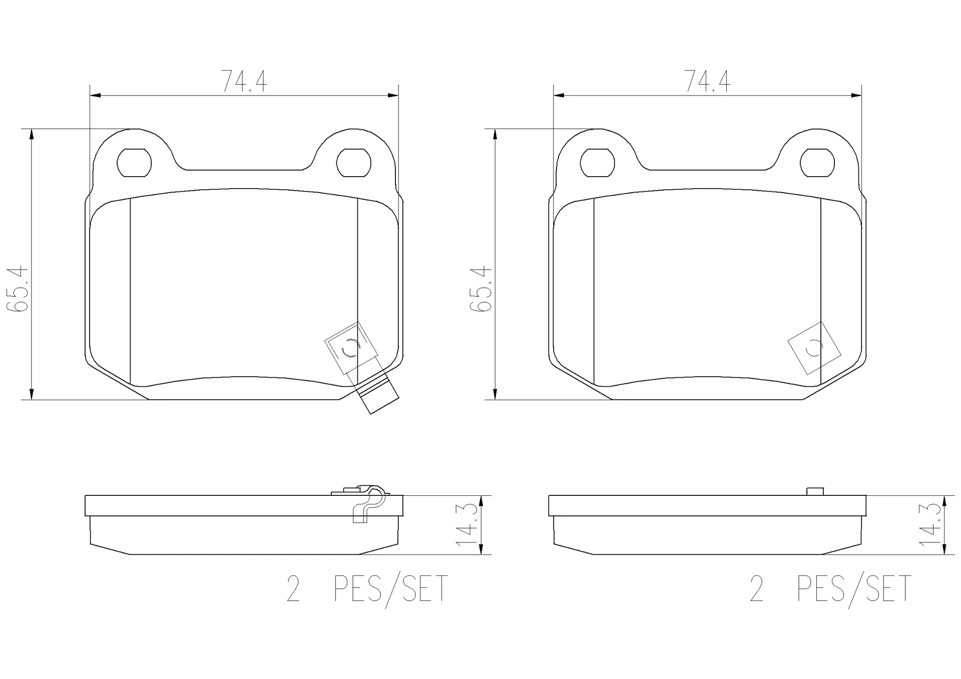 BREMBO Rear Brake Pad Prime Ceramic P56048N Genuine - Image 3