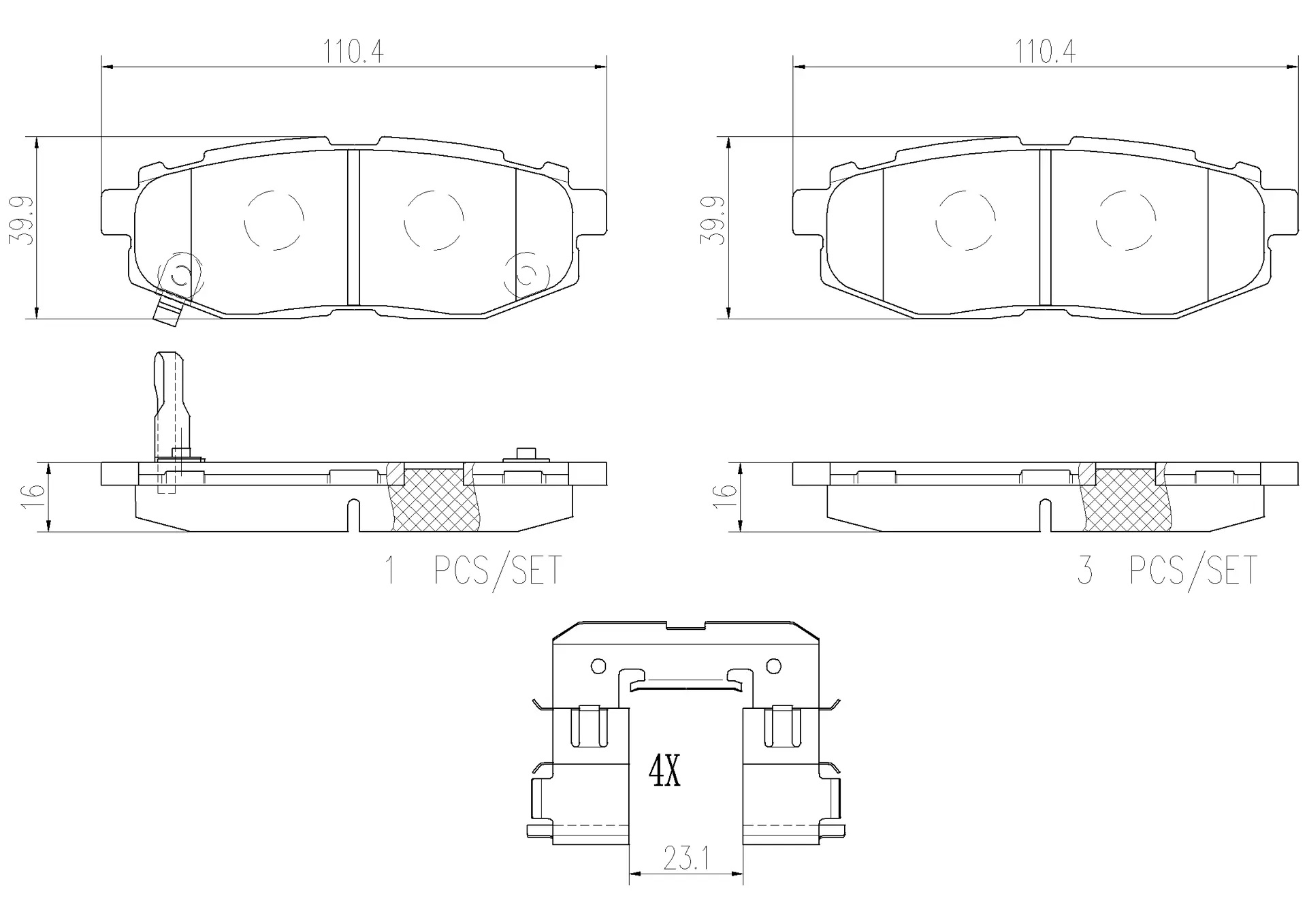 BREMBO Rear Brake Pad Prime Ceramic P78018N Genuine - Image 3
