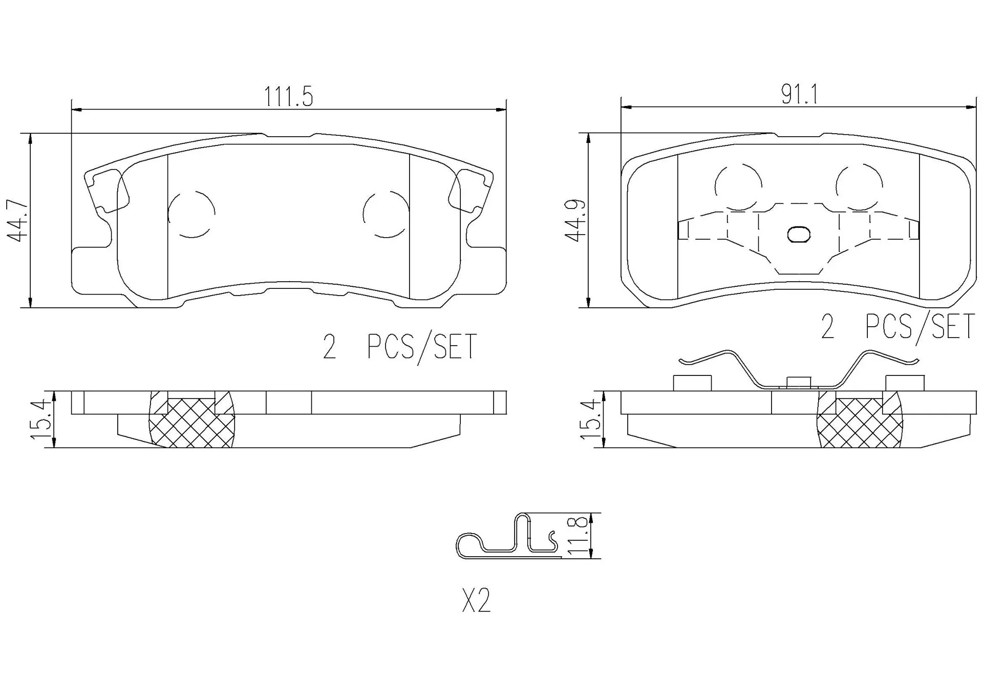 BREMBO Rear Brake Pad Prime Ceramic P54031N Genuine - Image 3