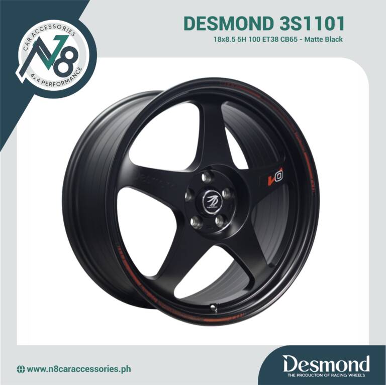 DESMOND 3S1101 18x8.5 5H 100 ET38 CB65 Matte Black Genuine