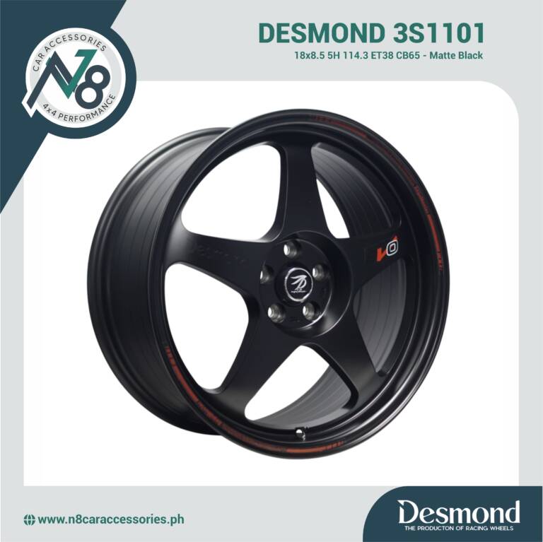 DESMOND 3S1101 18x8.5 5H 114.3 ET38 CB65 Matte Black Genuine