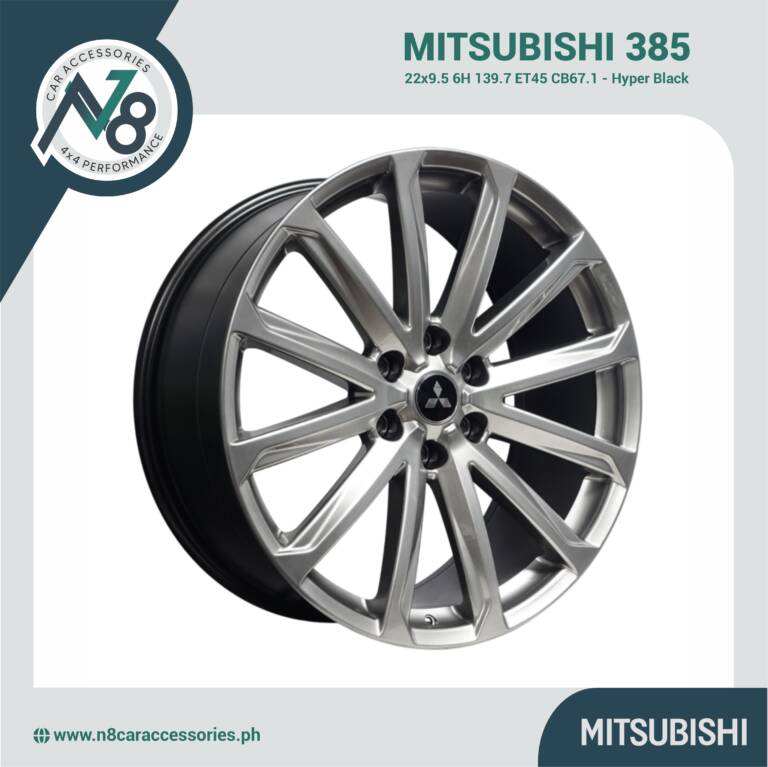 MITSUBISHI 385 22x9.5 6H 139.7 ET45 CB67.1 Hyper Black Genuine