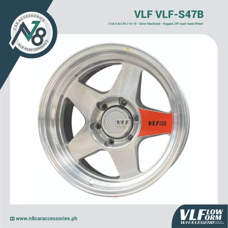 VLF VLF-S47B 17x8.5 6x139.7 et-10 Silver Machined Genuine