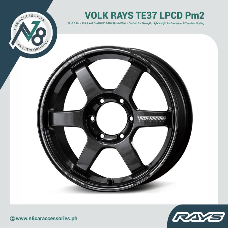 VOLK RAYS 18x8.5 6H - 139.7 +44 TE37 LPCD PM2 DIAMOND DARK GUNMETAL Genuine
