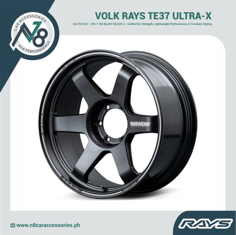 VOLK RAYS 22x10.0 6H - 139.7 +55 TE37 ULTRA-X BLAST BLACK 2 Genuine