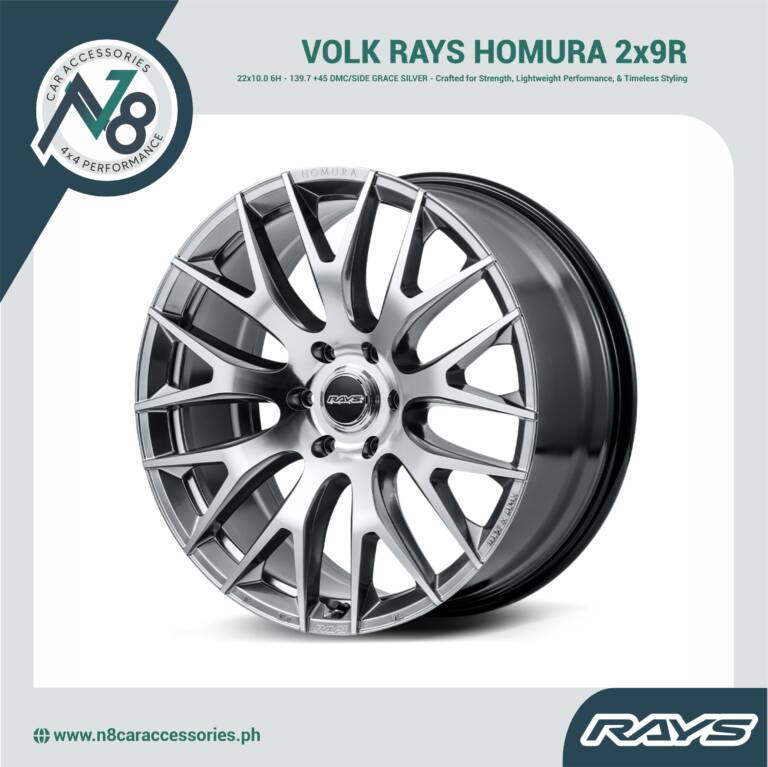 VOLK RAYS 22x10.0 6H - 139.7 +45 HOMURA 2x9R DMC/SIDE GRACE SILVER Genuine