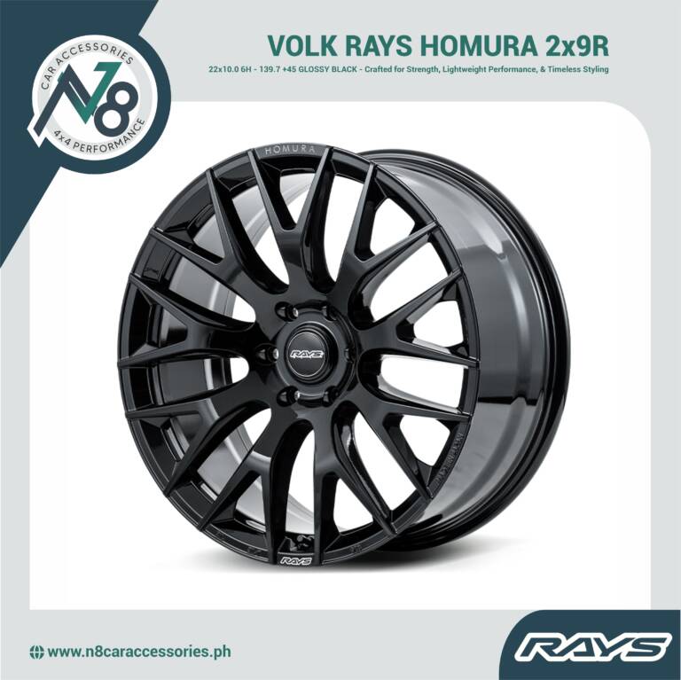 VOLK RAYS 22x10.0 6H - 139.7 +45 HOMURA 2x9R GLOSSY BLACK Genuine