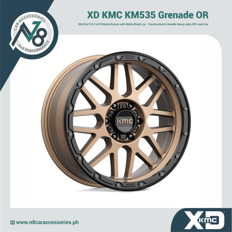 XD KMC KM535 Grenade OR 20x9 6x114.3 et18 Matte Bronze with Matte Black Lip Genuine