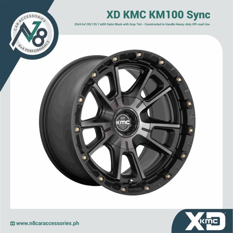 XD KMC KM100 Sync 20x9 6x135/139.7 et00 Satin Black with Gray Tint Genuine