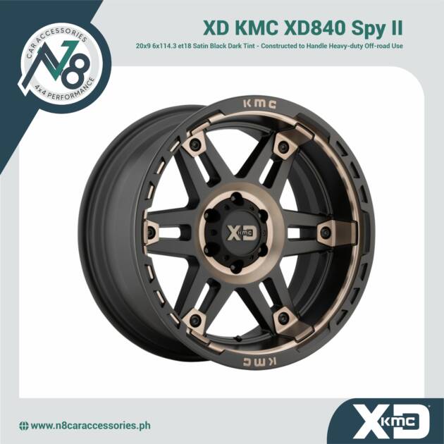 XD KMC XD840 Spy II 20x9 6x114.3 et18 Satin Black Dark Tint Genuine