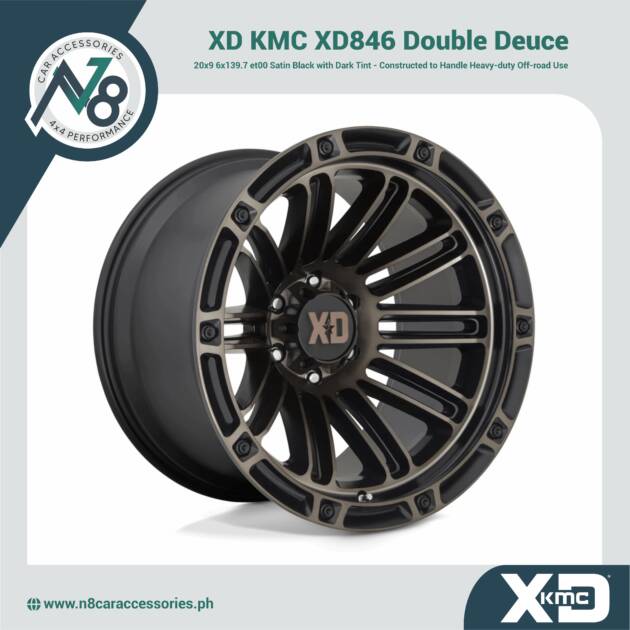 XD KMC XD846 Double Deuce 20x9 6x139.7 et00 Satin Black with Dark Tint Genuine
