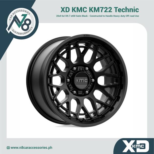 XD KMC KM722 Technic 20x9 6x139.7 et00 Satin Black Genuine