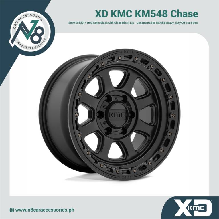 XD KMC KM548 Chase 20x9 6x139.7 et00 Satin Black with Gloss Black Lip Genuine