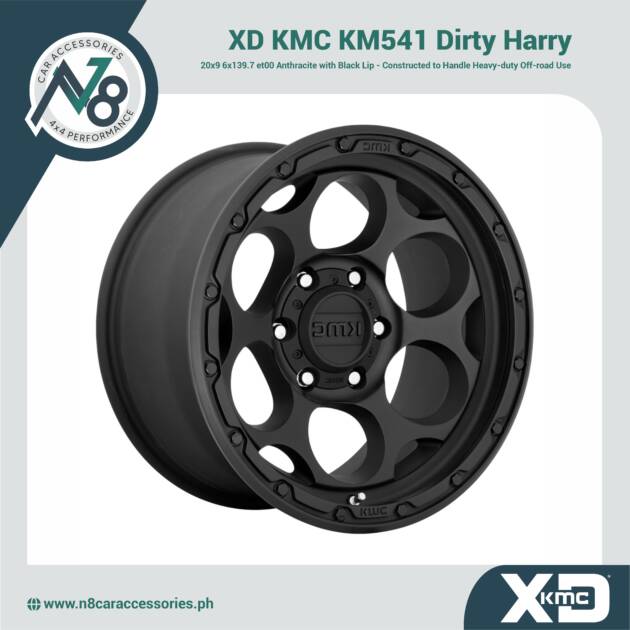 XD KMC KM541 Dirty Harry 20x9 6x139.7 et00 Anthracite with Black Lip Genuine