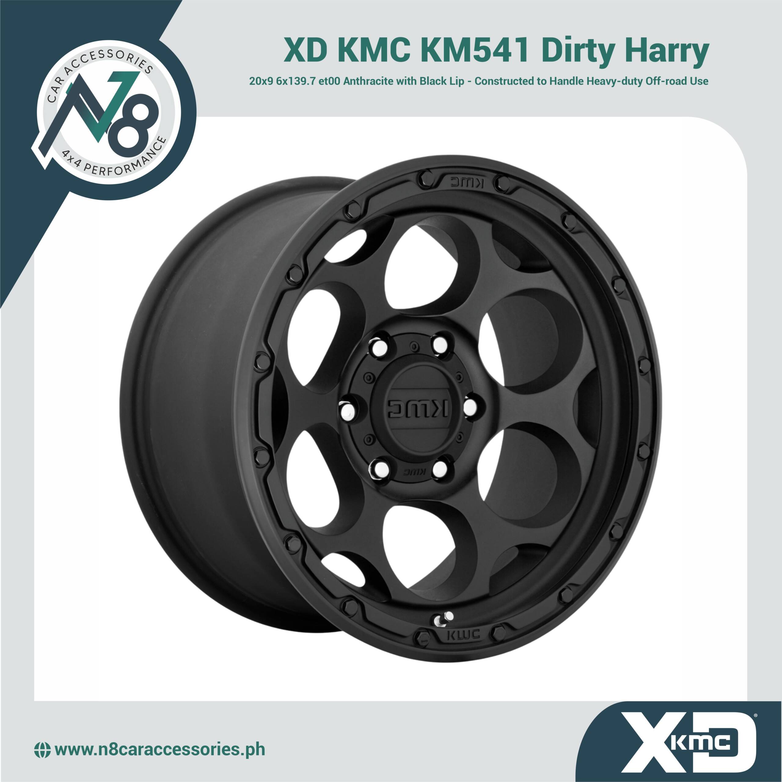 XD KMC KM541 Dirty Harry 20x9 6x139.7 et00 Anthracite with Black Lip Genuine