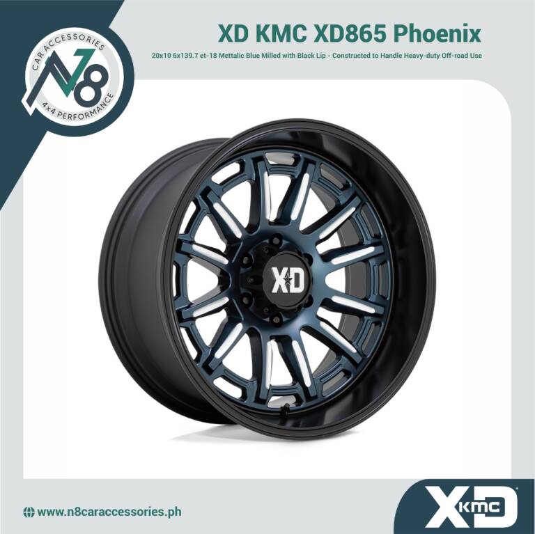 XD KMC XD865 Phoenix 20x10 6x139.7 et-18 Mettalic Blue Milled with Black Lip Genuine