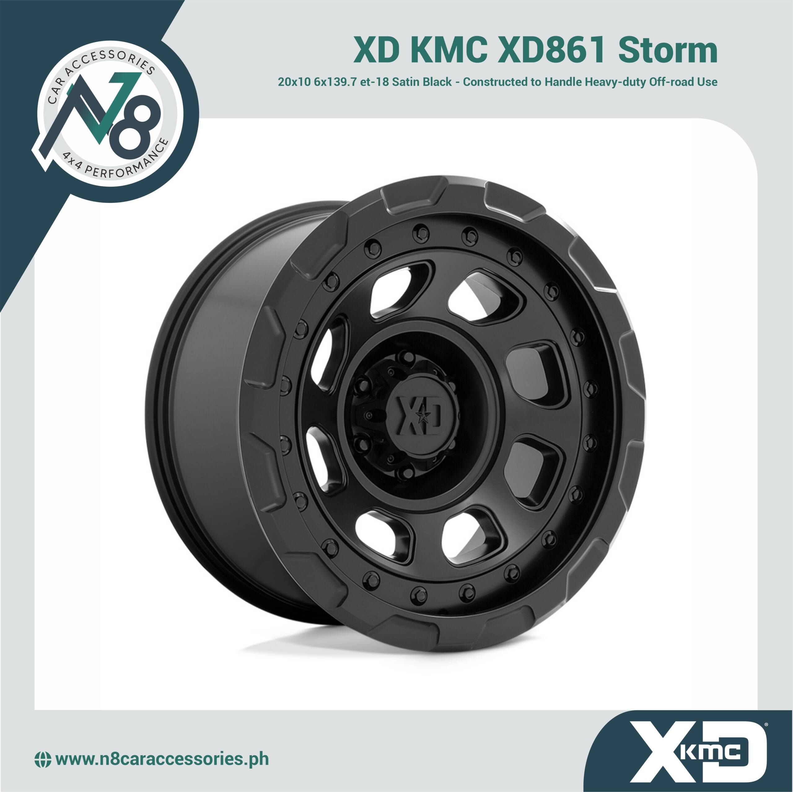 XD KMC XD861 Storm 20x9 6x139.7 et-18 Satin Black Genuine