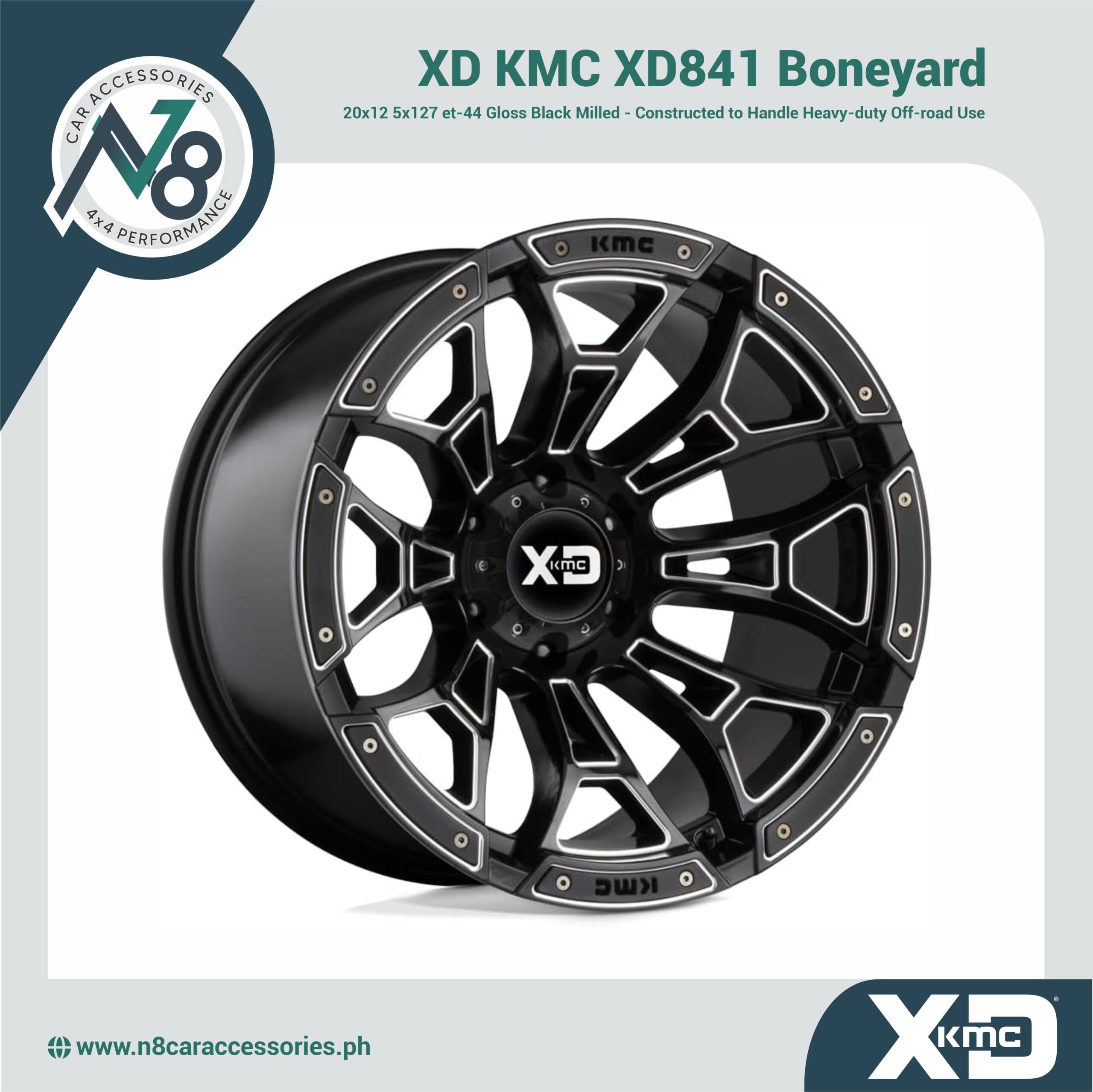 XD KMC XD841 Boneyard 20x12 5x127 et-44 Gloss Black Milled Genuine