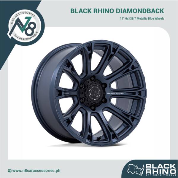 BLACK RHINO Diamondback 17" 6x139.7 Metallic Blue Wheels Genuine