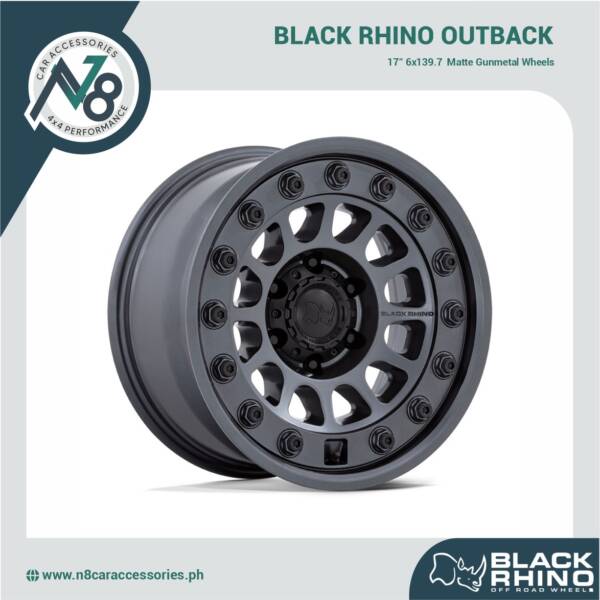 BLACK RHINO Outback 17" 6x139.7 Matte Gunmetal Wheels Genuine