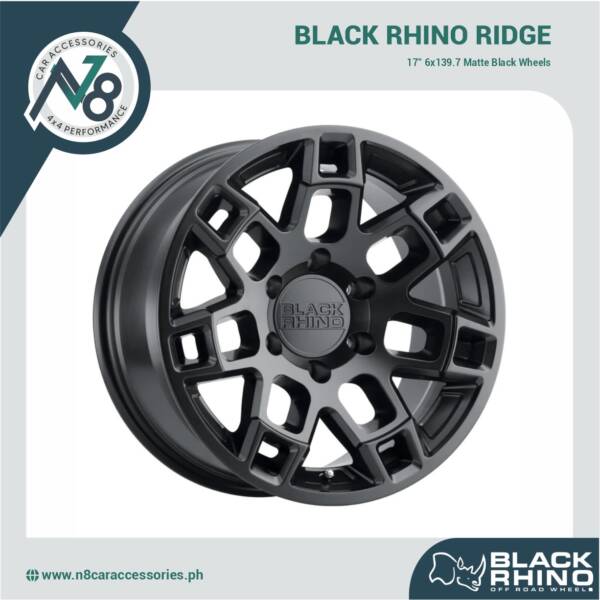 BLACK RHINO Ridge 17" 6x139.7 Matte Black Wheels Genuine