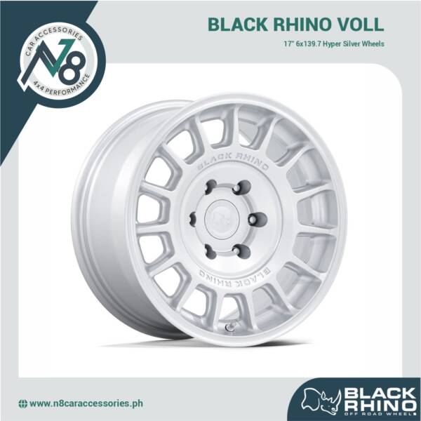 BLACK RHINO Voll 17" 6x139.7 Hyper Silver Genuine