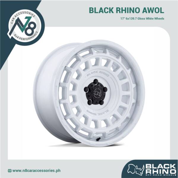 BLACK RHINO Awol 17" 6x139.7 Gloss White Wheels Genuine