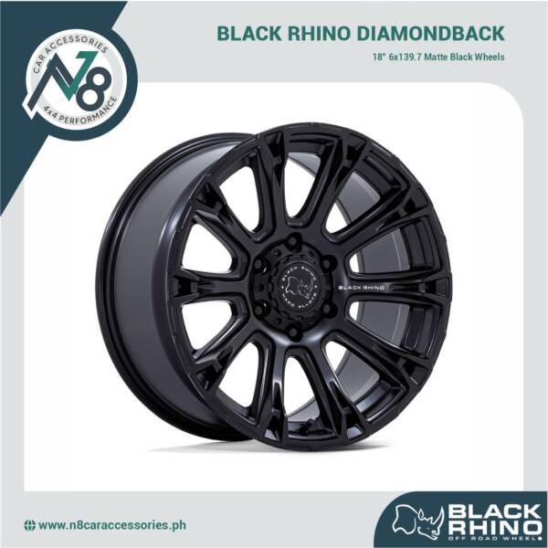 BLACK RHINO Diamondback 18" 6x139.7 Matte Black Wheels Genuine
