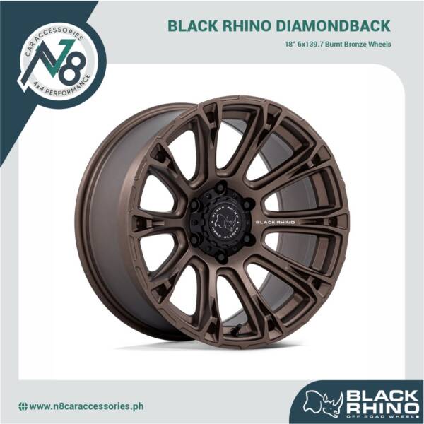 BLACK RHINO Diamondback 18" 6x139.7 Burnt Bronze Wheels Genuine