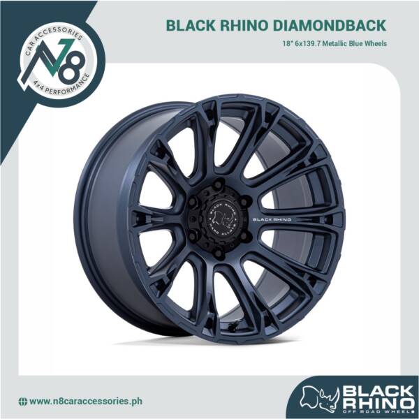 BLACK RHINO Diamondback 18" 6x139.7 Metallic Blue Wheels Genuine