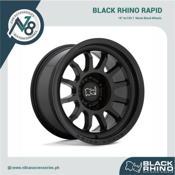 BLACK RHINO Rapid 18" 6x139.7 Matte Black Wheels Genuine
