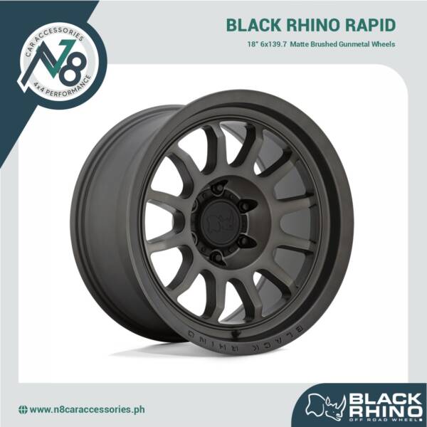 BLACK RHINO Rapid 18" 6x139.7 Matte Brushed Gunmetal Wheels Genuine
