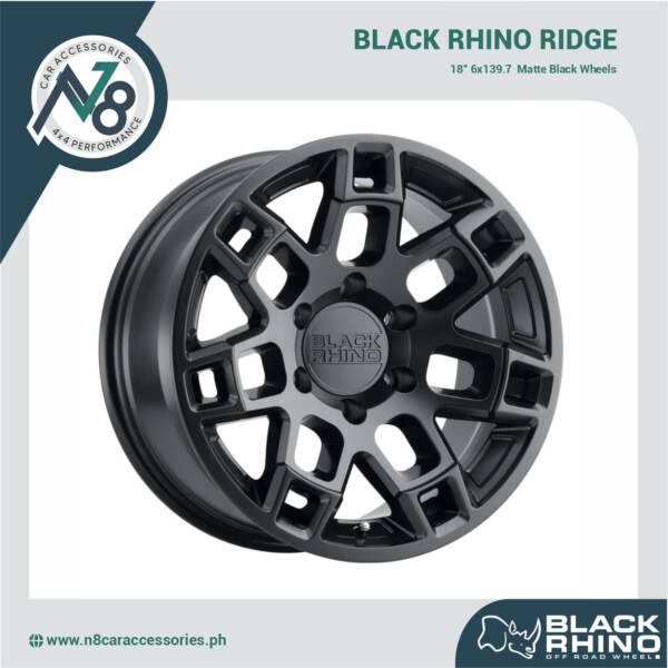 BLACK RHINO Ridge 18" 6x139.7 Matte Black Wheels Genuine