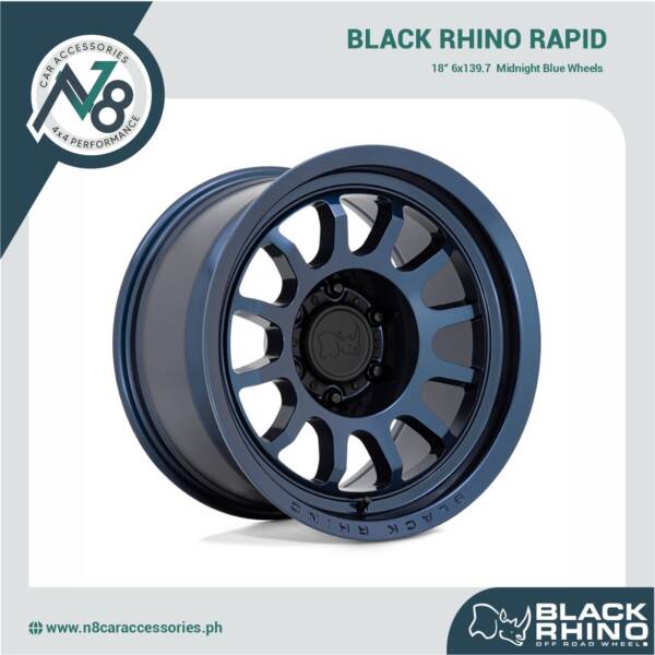 BLACK RHINO Rapid 18" 6x139.7 Midnight Blue Wheels Genuine