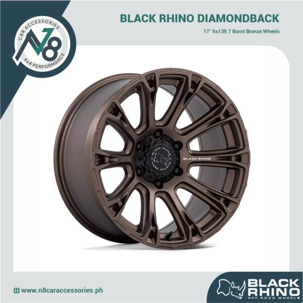 BLACK RHINO Diamondback 17" 6x139.7 Burnt Bronze Wheels Genuine