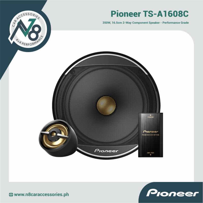 PIONEER TS-A1608C 350W, 16.5cm 2-Way Component Speaker - Performance Grade Genuine