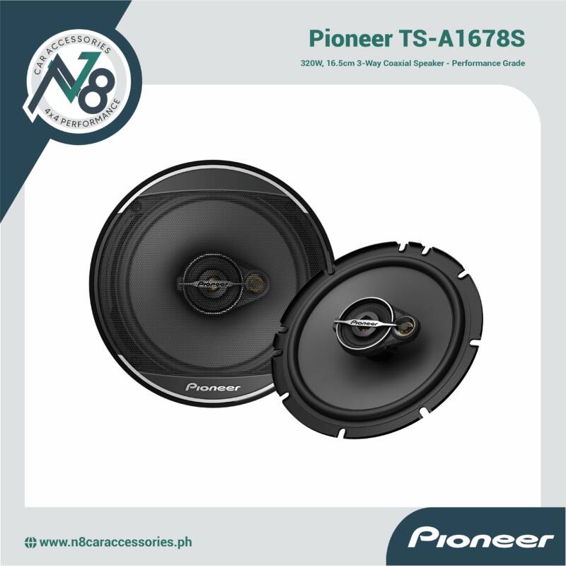 PIONEER TS-A1678S  320W, 16.5cm 3-Way Coaxial Speaker - Performance Grade Genuine