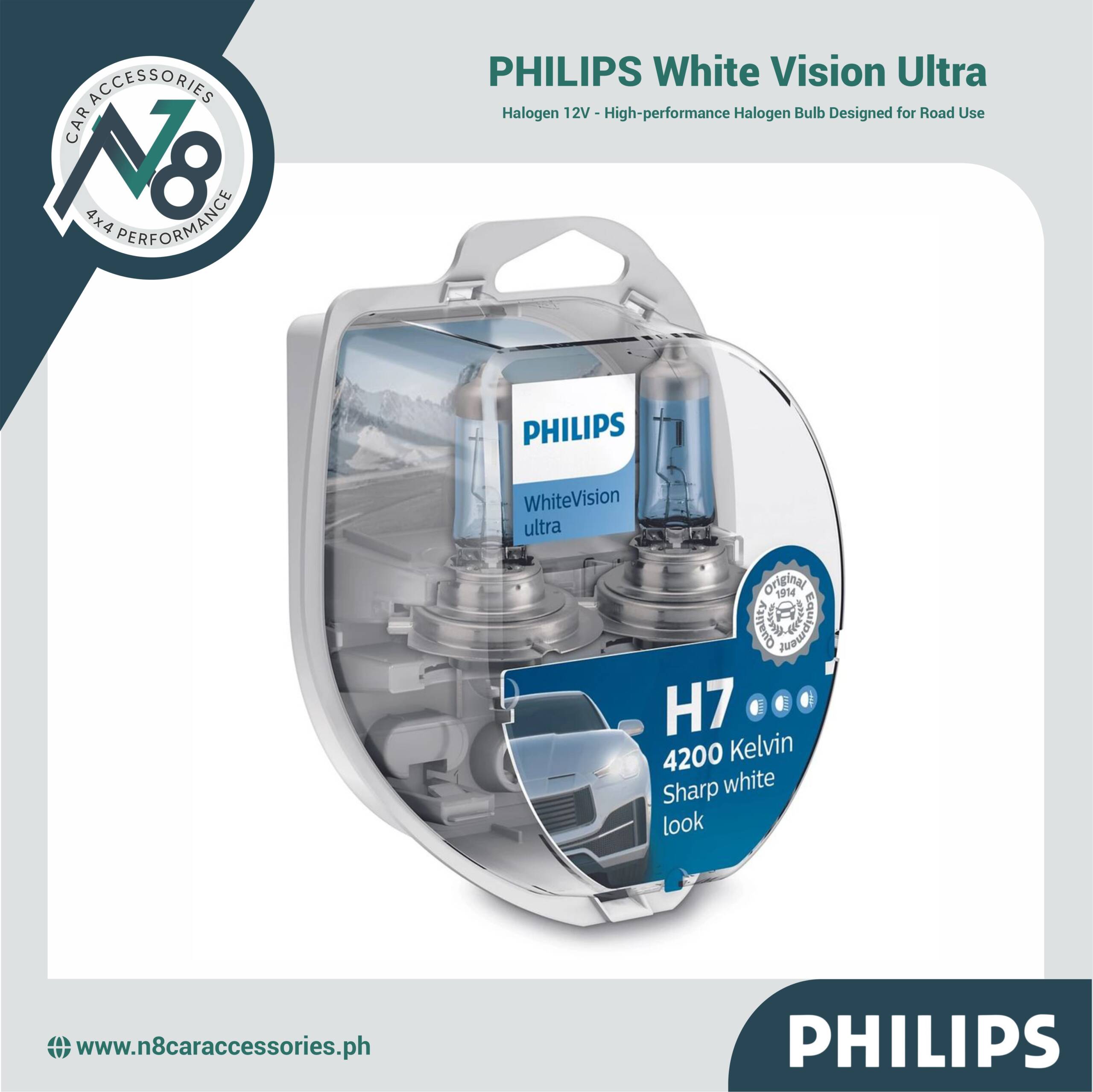 PHILIPS White Vision Ultra Halogen 12V Genuine