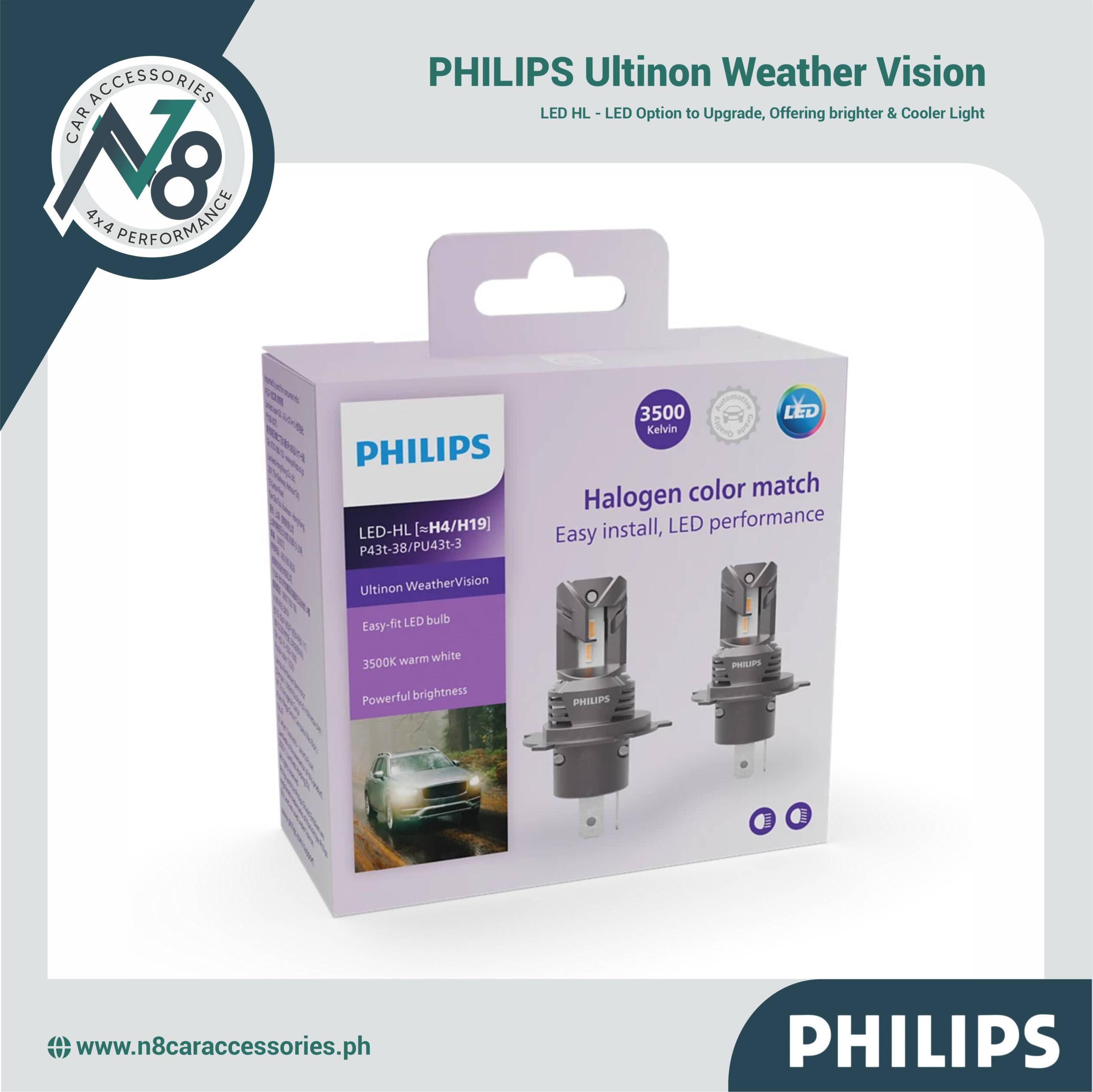 PHILIPS Ultinon Weather Vision LED HL Genuine