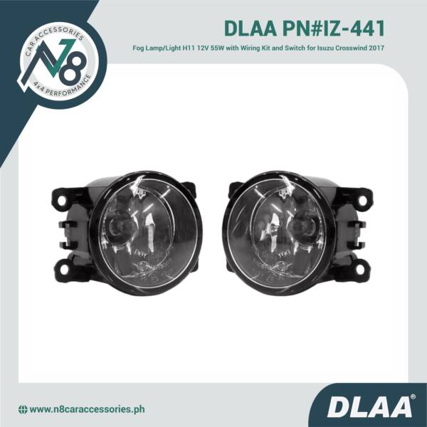 DLAA Fog Lamp / Fog Light H11 12V 55W with Wiring Kit and Switch for Isuzu Crosswind 2017 PN#IZ-441 Genuine
