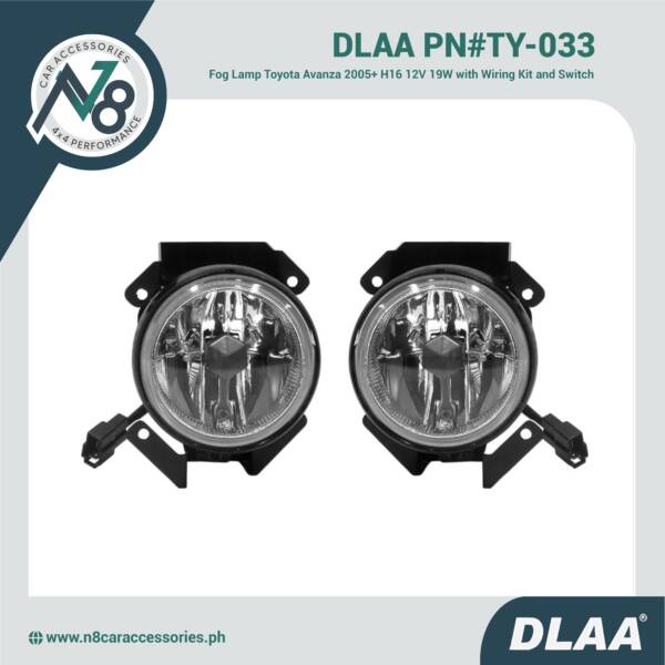DLAA Fog Lamp Toyota Avanza 2005+ H16 12V 19W with Wiring Kit and Switch (2 pieces) - PN#TY-033 Genuine