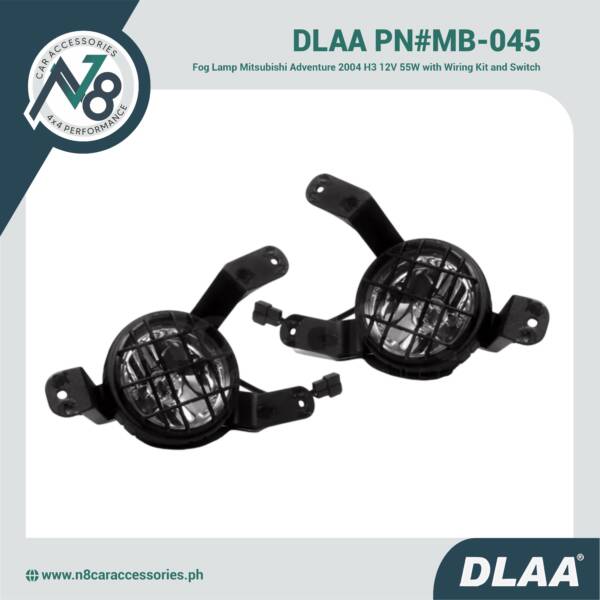 DLAA Fog Lamp Mitsubishi Adventure 2004 H3 12V 55W with Wiring Kit and Switch (2 pieces) - PN#MB-045 Genuine