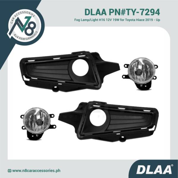 DLAA Fog Lamp / Fog Light H16 12V 19W for Toyota Hiace 2019-up (2 pieces) - PN#TY-7294 Genuine