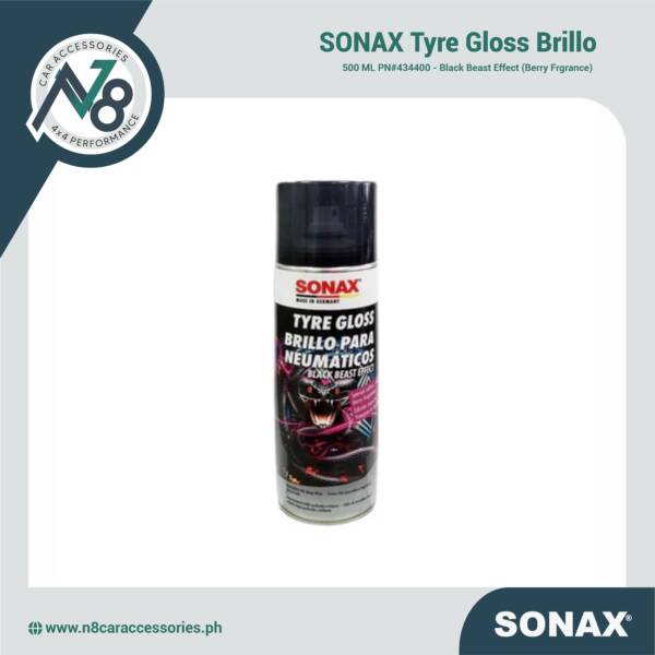 SONAX Tyre Gloss Brillo Black Beast Effect (Berry Frgrance) 500 ML PN#434400 Genuine