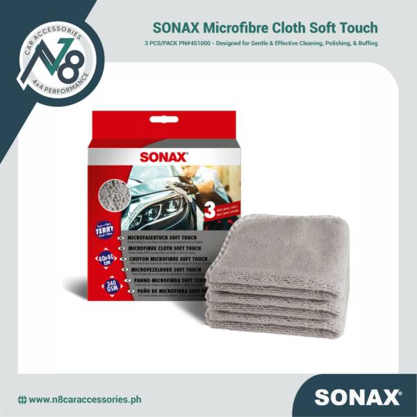 SONAX Microfibre Cloth Soft Touch 3 PCS/PACK PN#451000 Genuine