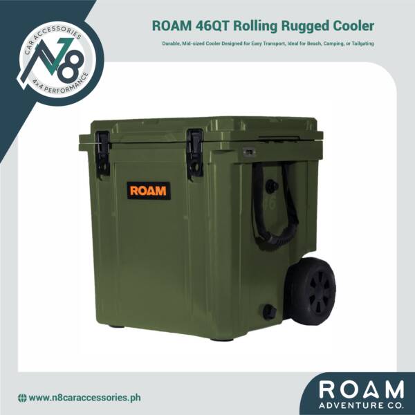 ROAM 46QT Rolling Rugged Cooler (OD GREEN) Genuine